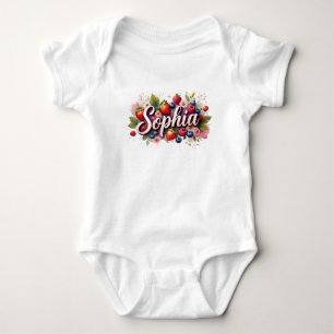 Body Para Bebê Bebê de macaco "Sophia" Berry Floral Design