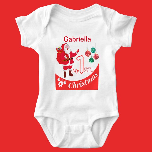Body Para Bebê Bebê de Natal Personalizado "Meu Natal de 1rua" (Criador carregado)