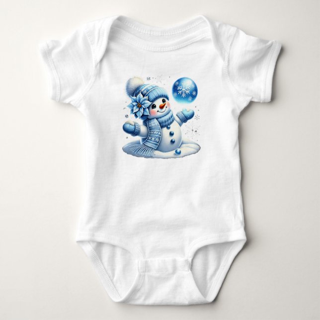 Body Para Bebê Bebê de Neve  (Frente)