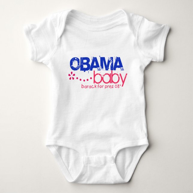 Body Para Bebê Bebê de Obama - Barack para Prez 08 - (Frente)