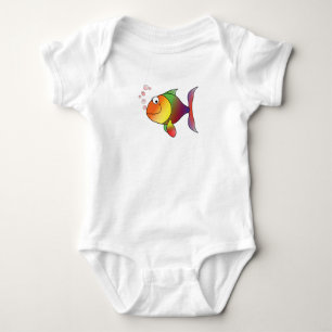 Body Para Bebê Bebê de Peixe Feliz