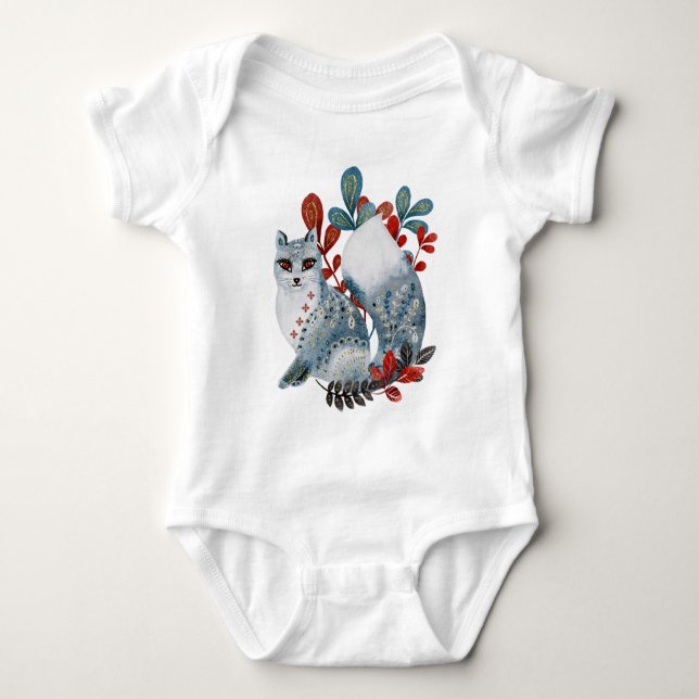 Body Para Bebê Bebê de pôster de chuveiro vermelho e azul com ani (Frente)