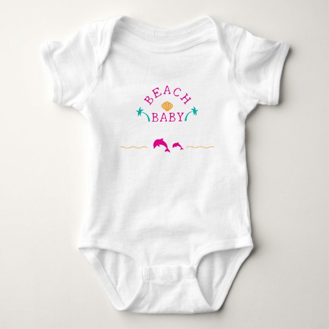 Body Para Bebê Bebê de Praia (Frente)