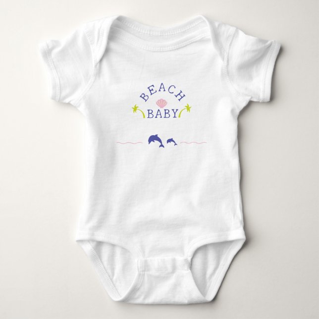 Body Para Bebê Bebê de Praia (Frente)