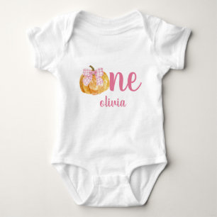 Body Para Bebê Bebê de Primeiro Aniversário Pequena Abóbora Perso
