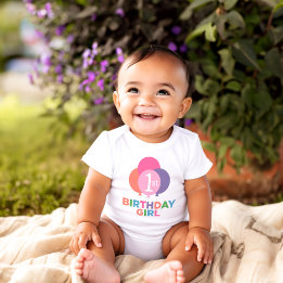 Body Para Bebê Bebê de um Ano Menina Balões Rosa Modernos