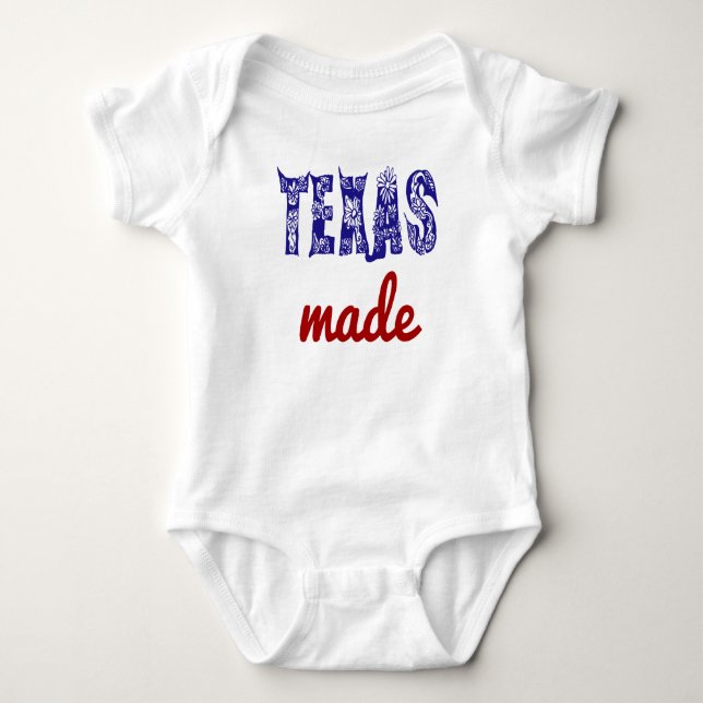 Body Para Bebê Bebê de Uma Peça Feito no Texas (Frente)