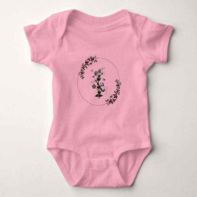 Body Para Bebê Bebê de Verão Fofo Planta (Frente)