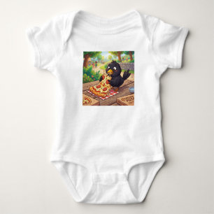 Body Para Bebê Bebê Desenho Animado Melro Corvo Gralha Comendo Pi