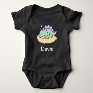 Body Para Bebê Bebê Dino Dormindo no Travesseiro
