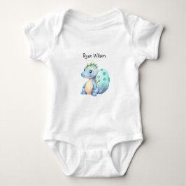 Body Para Bebê Bebê Dinossauro Fofo em Aquarela