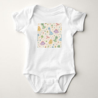 Body Para Bebê Bebê Dinossauro Fofo Padrão Pastel Sem Costura par