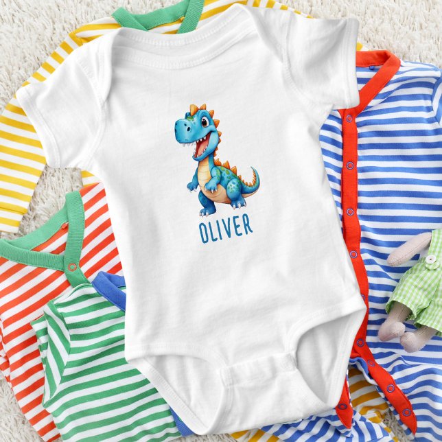 Body Para Bebê Bebê Dinossauro Fofo Personalizado (Criador carregado)