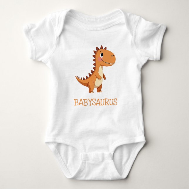 Body Para Bebê Bebê Dinossauro Neutro Fofo Babysaurus (Frente)