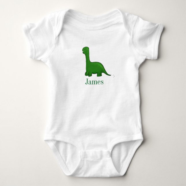 Body Para Bebê Bebê dinossauro verde (Frente)
