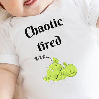 Body Para Bebê Bebê DnD - Pequeno Dragão Cágico Cansado