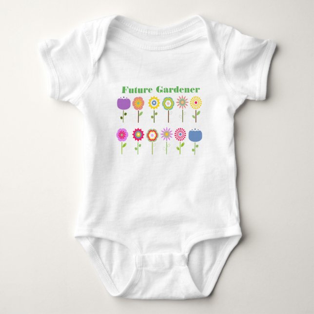 Body Para Bebê Bebê do Jardim Flor (Frente)