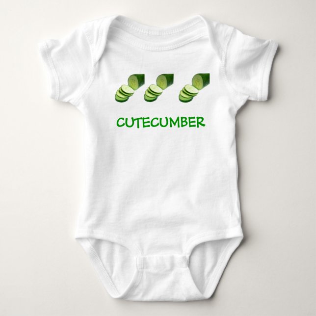 BODY PARA BEBÊ BEBÊ DO PEPINO DE CUTECUMBER (Frente)