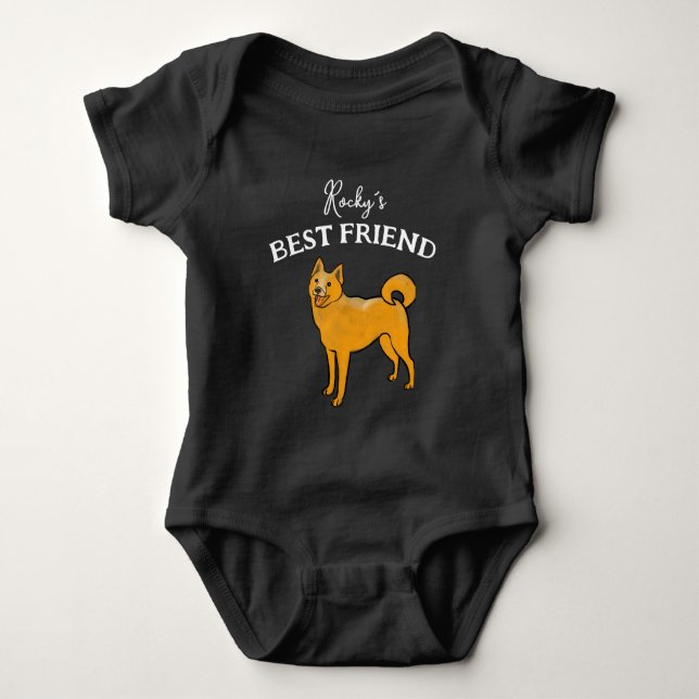 Body Para Bebê Bebê e companheiro fofo, melhores amigos (Frente)