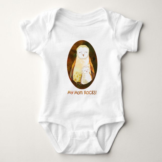 Body Para Bebê Bebê e Coruja-Mães (Frente)