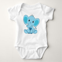 Bebê, Elefante, Azul, Bebê De Roupa De Oco, DAM Cr