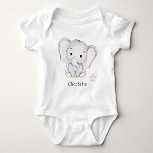 Body Para Bebê Bebê Elefante Bebê Roupa (Frente)