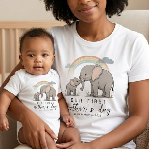 Body Para Bebê Bebê Elefante Macio Amor de Mãe Primeiro Dia das M