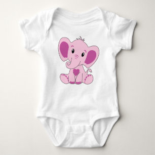Body Para Bebê Bebê, Elefante, Rosa, Bebê-Roupa-De-Obra, DAM-Cria