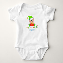 Body Para Bebê Bebê Elfo de Natal Fofo & Confetes