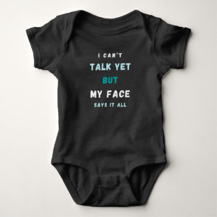 Body Para Bebê Bebê Engraçado Blue e White Text Jersey Bodyfato