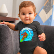Bebê Engraçado Menino Pé Grande Sasquatch Surf Esp
