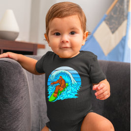 Body Para Bebê Bebê Engraçado Menino Pé Grande Sasquatch Surf Esp