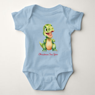 Body Para Bebê Bebê engraçado O dinossauro come biscoitos de pão