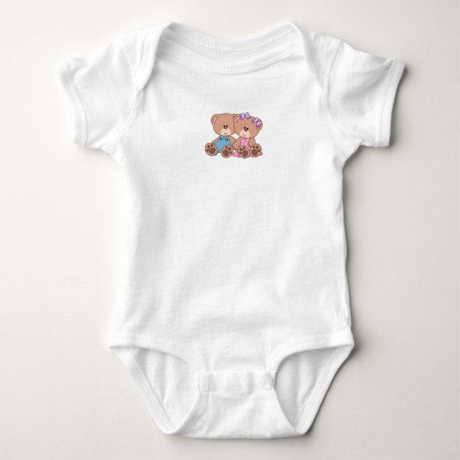 Body Para Bebê Bebê-Fita/Ursos Cujos (Frente)