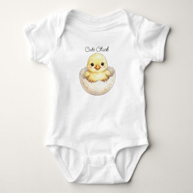 Body Para Bebê Bebê Frango Fofo (Frente)