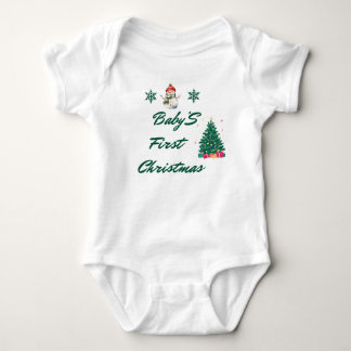 Body Para Bebê Bebê Garota Primeira Citação de Natal Toddler