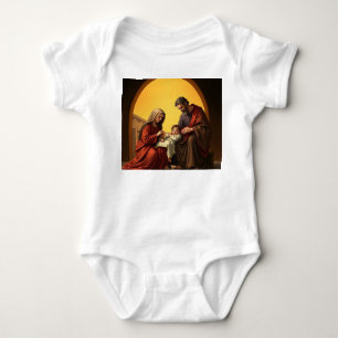 Body Para Bebê Bebê Jesus Mary e Joseph Criança Um