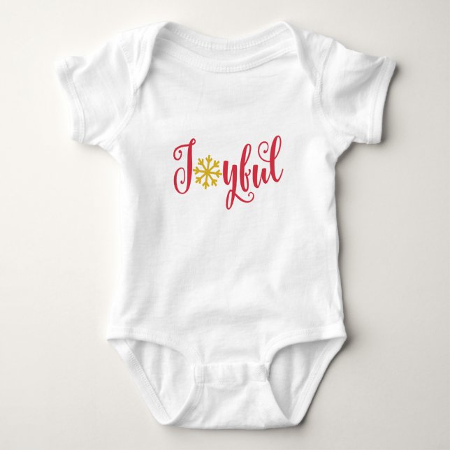 Body Para Bebê Bebê Joyful - Fita de Natal doce (Frente)