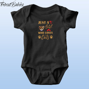 Body Para Bebê Bebê Leopardo Impressão Animal Menina Que Ama Gato