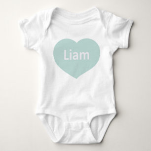 Body Para Bebê Bebê Liam White Blue green Heart Baby Bodyfato