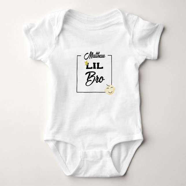 Body Para Bebê Bebê Lil Personalizado Fofinho Irmão (Frente)