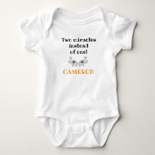 Body Para Bebê Bebê Macacão com Slogan Fofo, Elefantes, Gêmeos