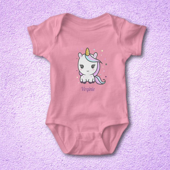 Body Para Bebê Bebê-macaco com um Unicórnio bonito (Baby Bodysuit with a Cute Unicorn)