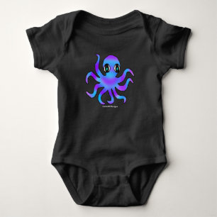 Body Para Bebê Bebê-macaco-octopus violeta azul (vívido)