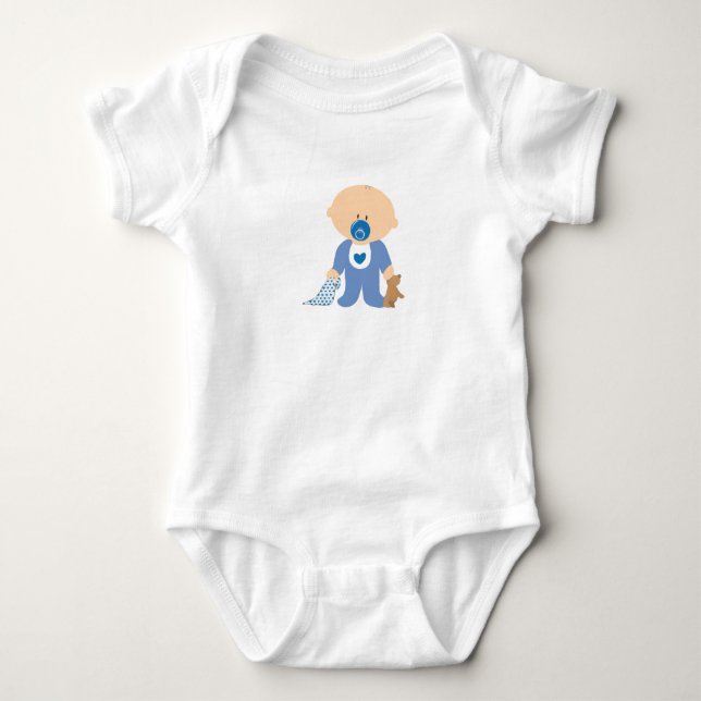 Body Para Bebê Bebê-macarrão/Bebê-moço com cobertor e brinquedo (Frente)