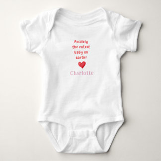 Body Para Bebê Bebê Mais Fofo do Mundo & Nome, Presente de Bebê,
