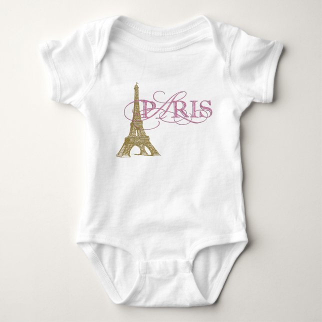 Body Para Bebê Bebê Menina de Paris (Frente)