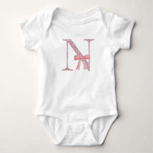 Body Para Bebê Bebé Menina Inicial Personalizada "N"