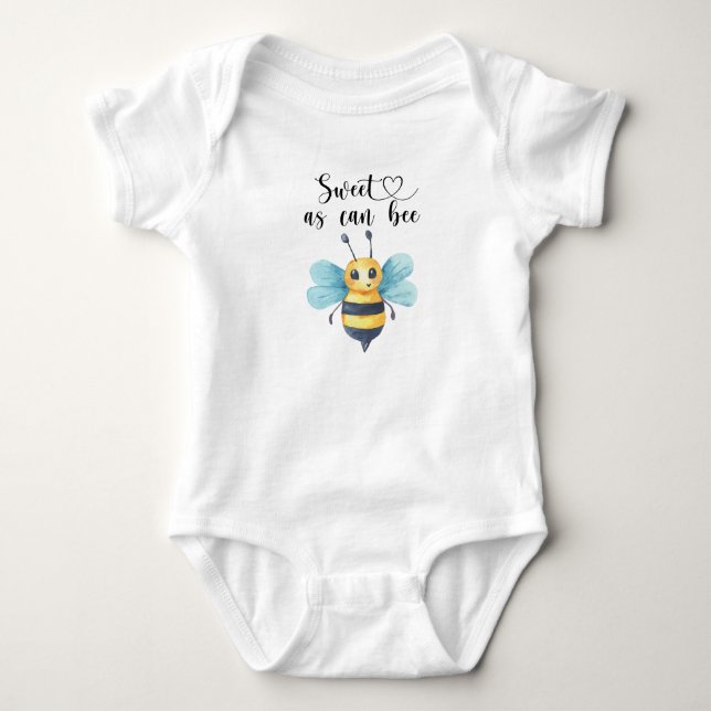 Body Para Bebê Bebê Menino - abelha doce como abelha (Frente)