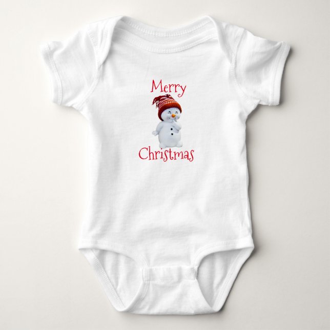 Body Para Bebê Bebê Natal Jersey Bodycase/Snowman (Frente)